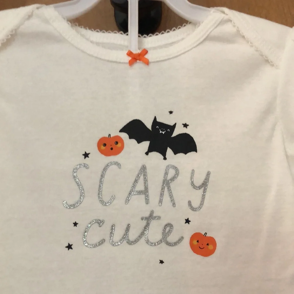 Halloween Scary Cute long sleeve body suit & Tutu leggings 2 piece set